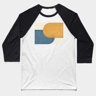 Half Circle Colorblock - Gold Blue and White Baseball T-Shirt